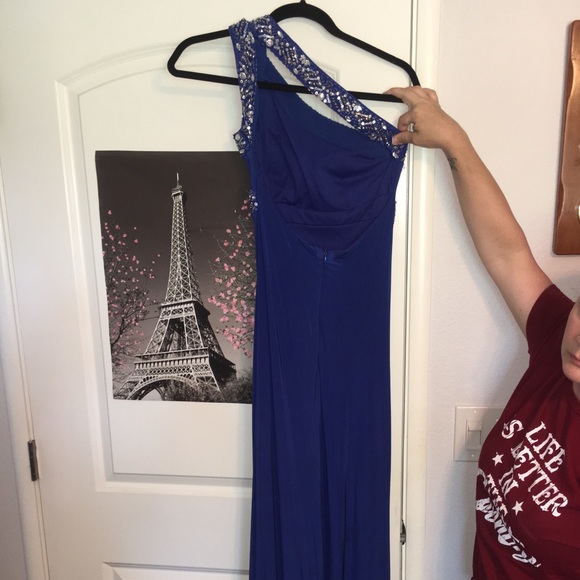 Royal Blue One Strap Prom Dress! - Picture 6 of 7